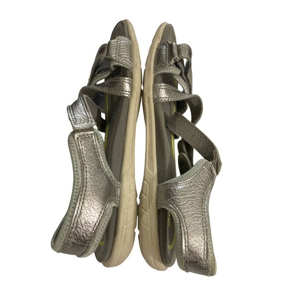 Ecco Womens  Size 6 Silver Leather Strappy Open-Toe Sandals shoes - Picture 6 of 7